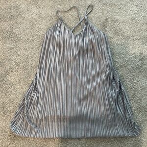 Storia Pleated Grey Mini Dress